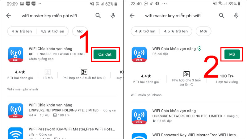 Cài đặt ứng dụng